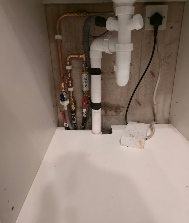 Under-sink plumbing installation