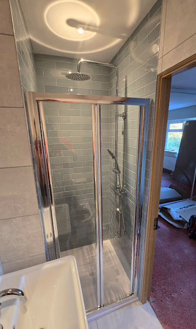 Glass walk-in shower